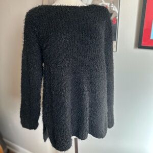 Chunky Black Fuzzy Sweater
